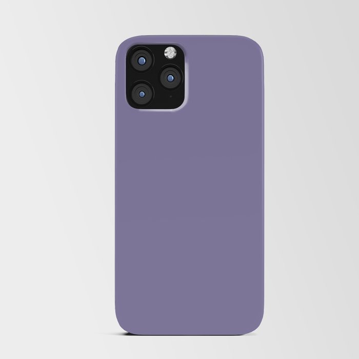 Courageous Mid Tone Purple Blue Solid Color Pairs To Sherwin Williams Brave Purple SW 6823 iPhone Card Case