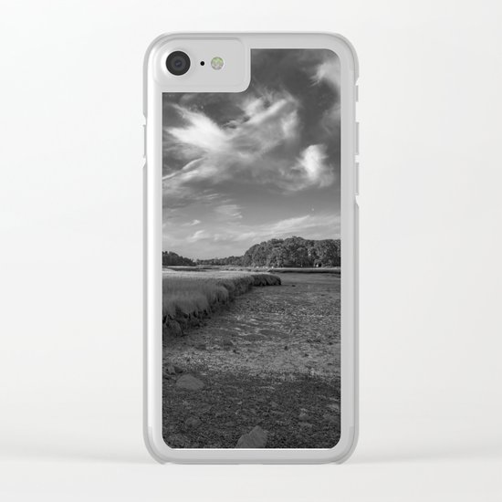 Sky and Marsh Black and white Clear iPhone Case