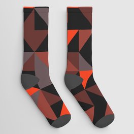 5-color geometric (fiery red palette) Socks