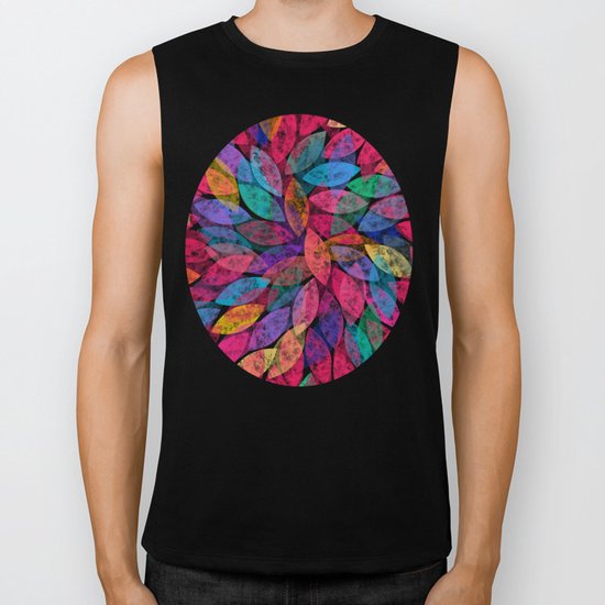 Abstract Colorful leaves III Biker Tank