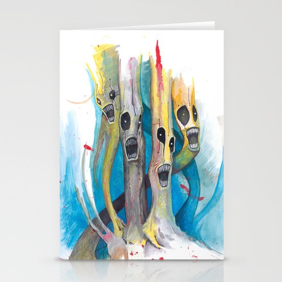 Barbershop Quartet of Evil Trees Stationery Cards
