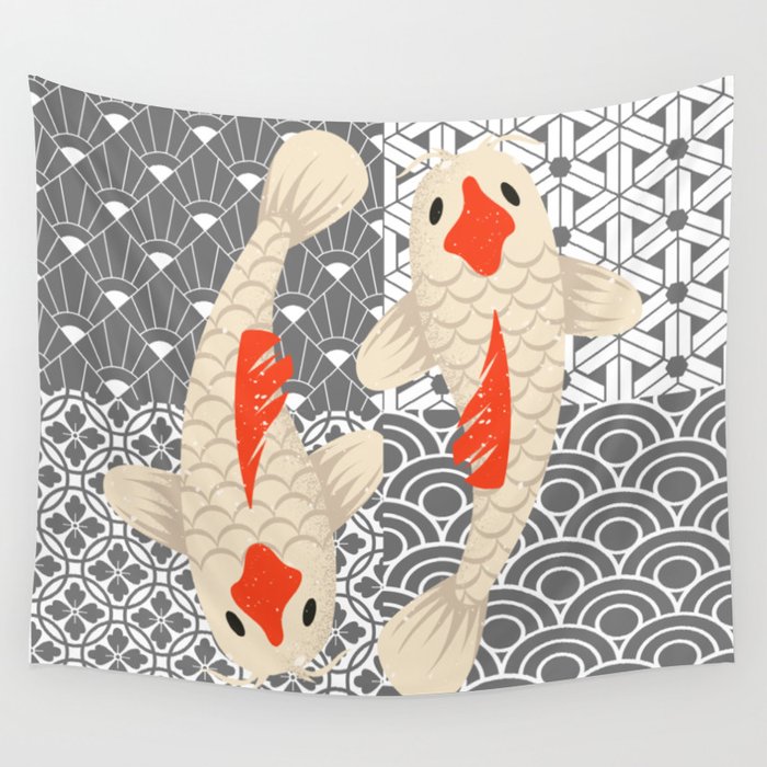 Koi Patterns Wall Tapestry