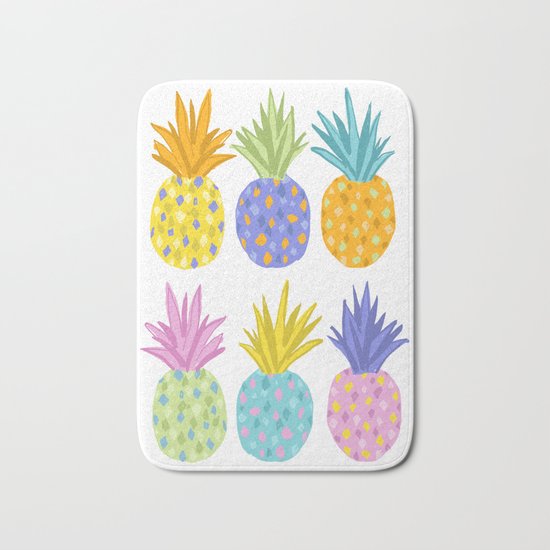 Colorful Pineapples Bath Mat
