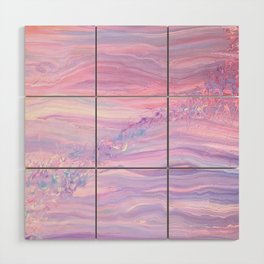 Waves Five Pink Wood Wall Art