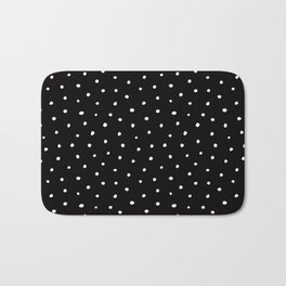 Minimal- Small white polka dots on black - Mix & Match with Simplicty of life Bath Mat