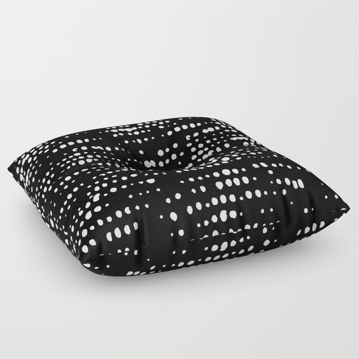 Abstract Spotted Pattern in Black and White Floor Pillow