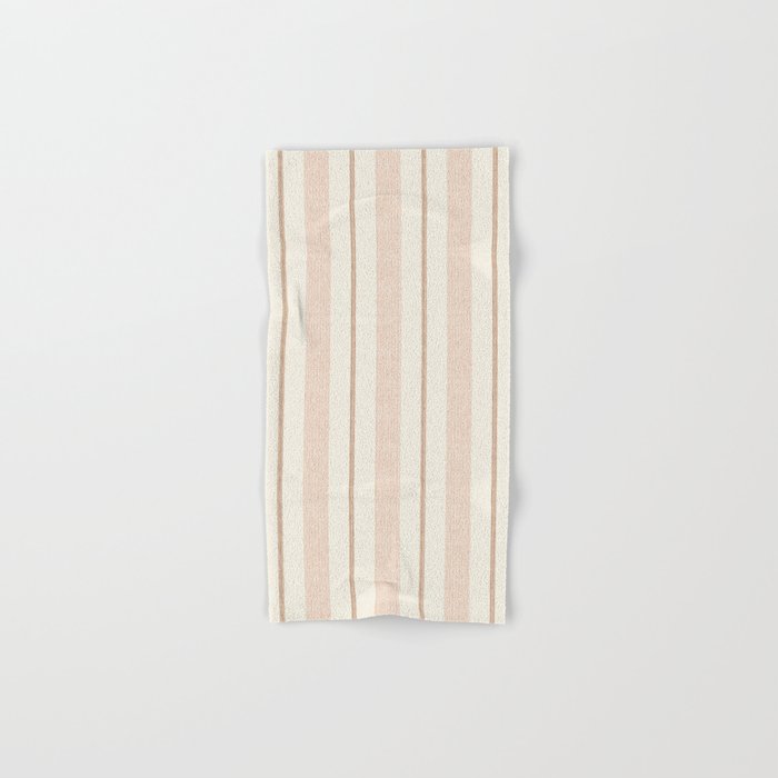 ivy stripes cream rust and terracotta Hand Bath Towel by