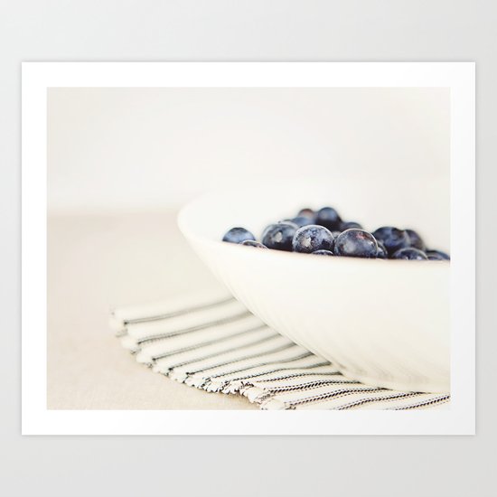 Blueberries in Bowl - Kitchen Art - Food Photography Art Print