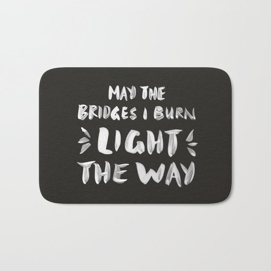 Burned Bridges – Black & White Bath Mat