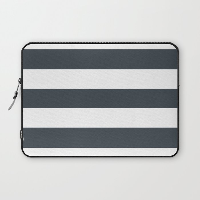 Arsenic - solid color - white stripes pattern Laptop Sleeve