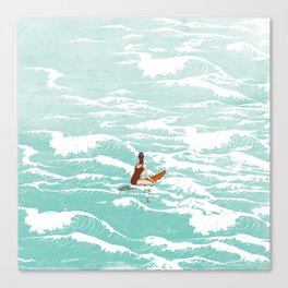 Out on the waves Canvas Print