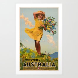 Western Australia vintage travel ad Art Print