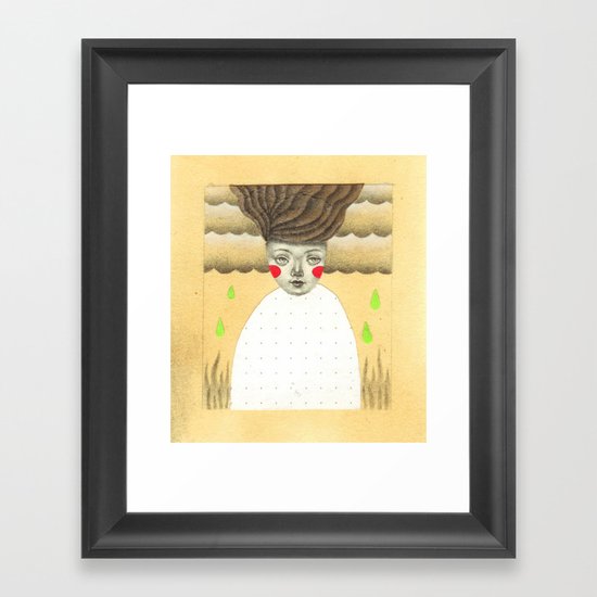 Green Rain Framed Art Print