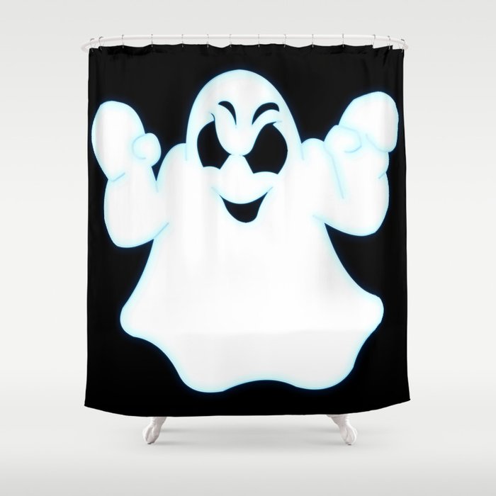 Glowing Halloween Ghost Shower Curtain