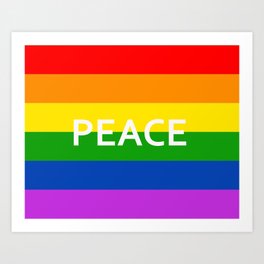 LGBT Pride Flag Peace Art Print