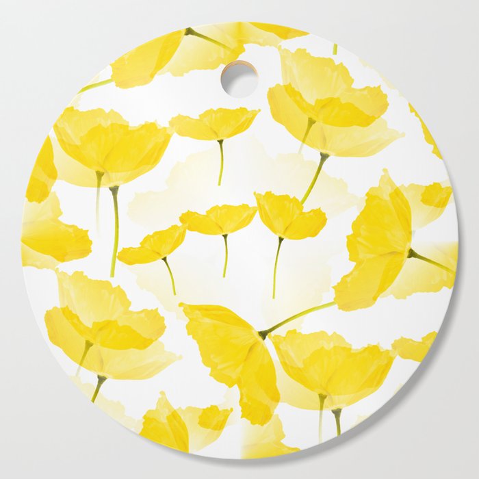 Light Yellow Poppies Spring Summer Mood #decor #society6 #buyart Cutting Board