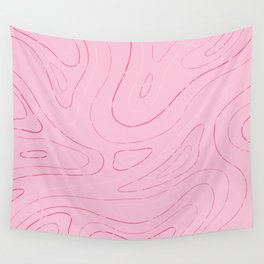 Pink Abstract Topographic Pattern. Digital Illustration background Wall Tapestry