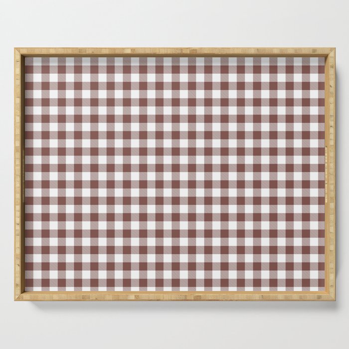 Dark Red and White Buffalo Plaid Pattern Pairs DE 2022 Popular Color Revival Red DET441 Serving Tray
