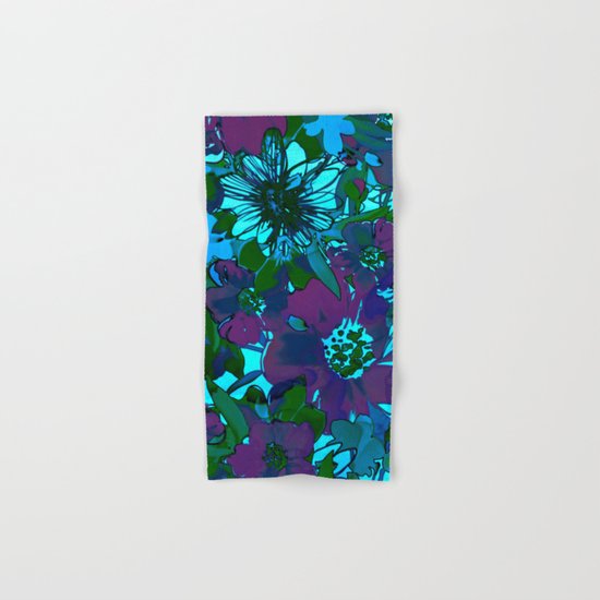 floral melodie in purple Hand & Bath Towel