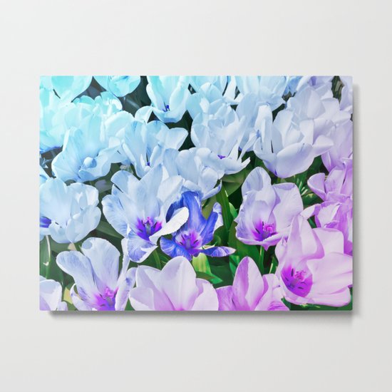 Blue Indigo Tulips Metal Print