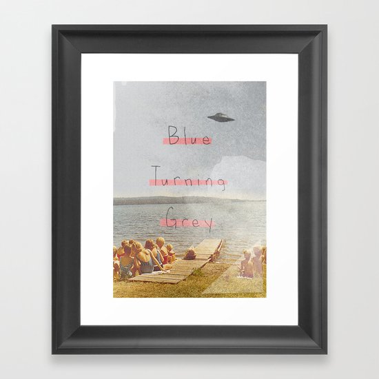 Blue Turning Grey | Collage Framed Art Print