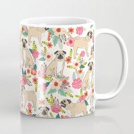 Pug floral dog breed pet pugs must have gifts for unique dog breed owners Mug