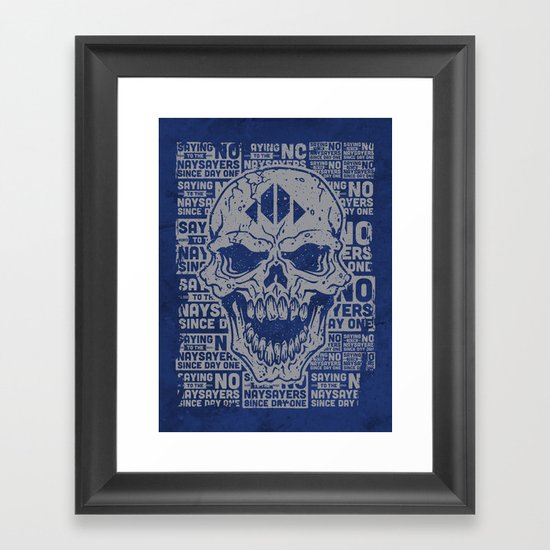 Naysayer Skull Framed Art Print