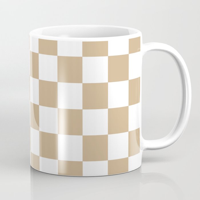 Checkered (Tan & White Pattern) Coffee Mug