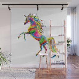a colourful unicorn Wall Mural