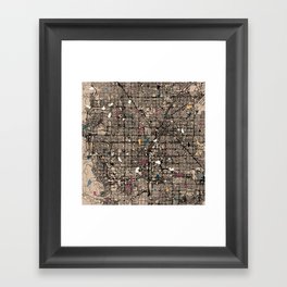Les Vegas Collage in Terrazzo Style Framed Art Print