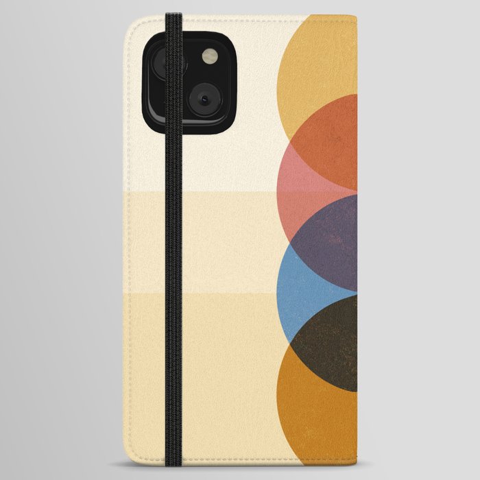 Abstraction_SUNRISE_SUNSET_CIRCLE_RISING_COLORFUL_POP_ART_0425A iPhone Wallet Case