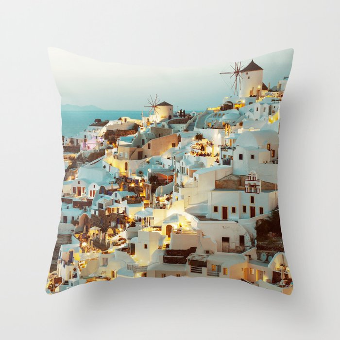 Santorini Island, Greece | Cyclades Islands | Mediterranean Sea | Greek Islands Photography 07 Throw Pillow
