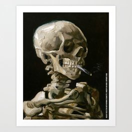 Skeleton with Smoking Cigarette by Vincent Van Gogh Art Print