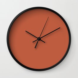 Burnt Orange Solid Color Pantone Spice Route 17-1345 Accent to Color of the Year 2021 Wall Clock