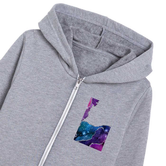 Starry Agate Texture 10 Kids Zip Hoodie