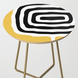 Mid Century Modern Atomic Rings 222 Yellow and Black Side Table