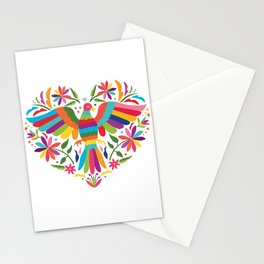 Mexican Otomí Heart Design by Akbaly Stationery Card