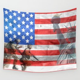 Veterans American Flag Wall Tapestry