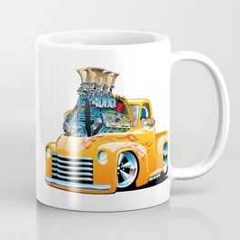 American Classic Hotrod Pickup Truck Cartoon Coffee Mug