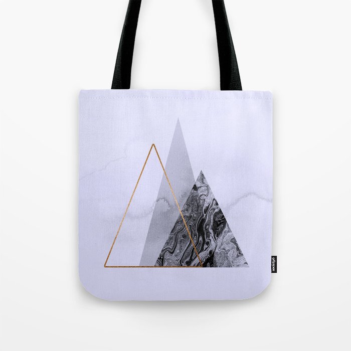 Abstract Icebergs Triangle Marble Geometry Periwinkle Copper Tote Bag