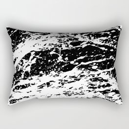 Black and White Paint Splatter Rectangular Pillow