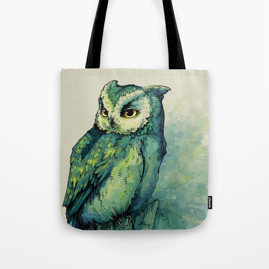 Green Owl Tote Bag