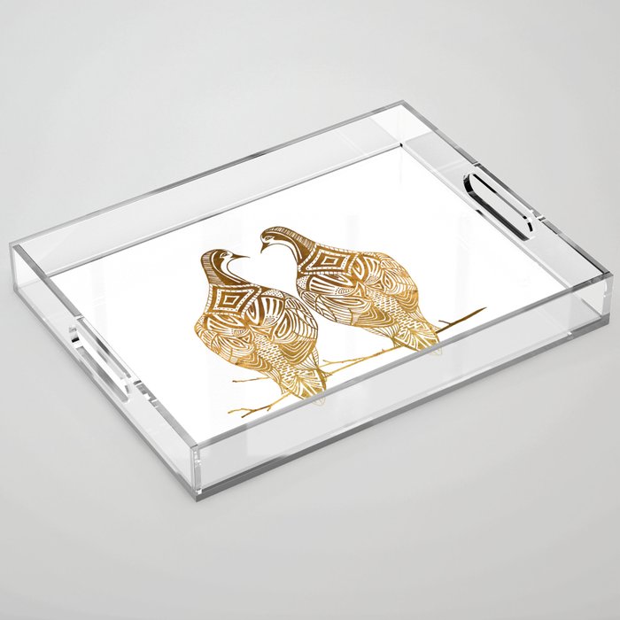 Two Turtle Doves Acrylic Tray