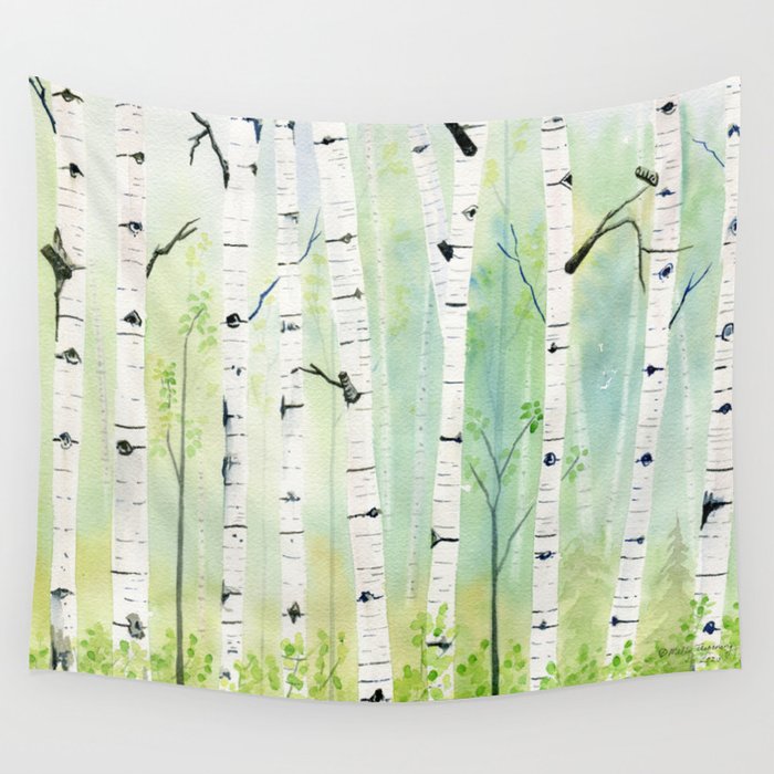 Birch Trees 2  Wall Tapestry