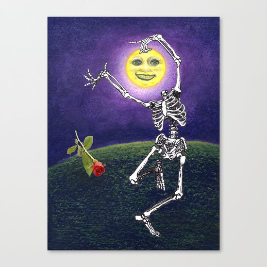Skeleton Moon Canvas Print