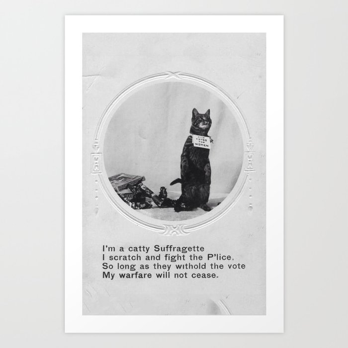 Suffrage Cat Art Print