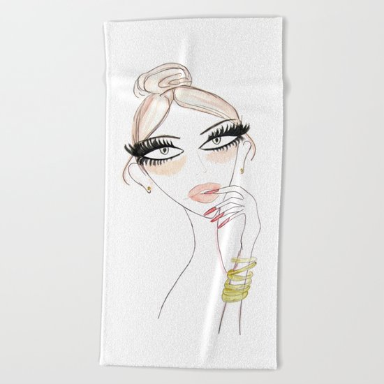 Thinking Babe Beach Towel