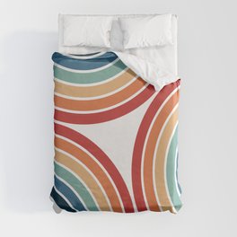 Colorful retro style circles Duvet Cover