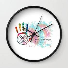 You Are Stronger Than Cancer Inspirational Art Wall Clock