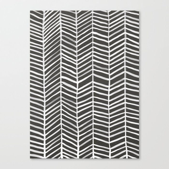 Herringbone – Black & White Canvas Print